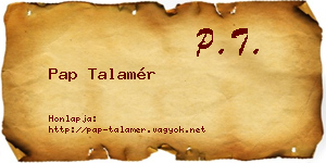 Pap Talamér névjegykártya